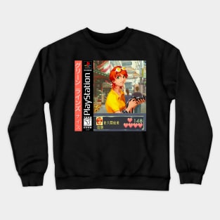 Vaporwave anime aesthetic retro video game pixel art girl Crewneck Sweatshirt